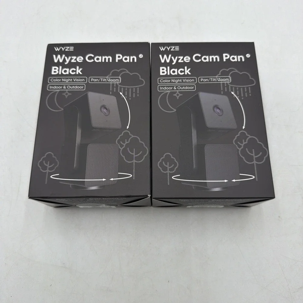 Lot Of Two Wyze Cam Pan v3 Indoor/Outdoor IP65 1080P 360° Pan/Tilt/Zoom Wi-Fi